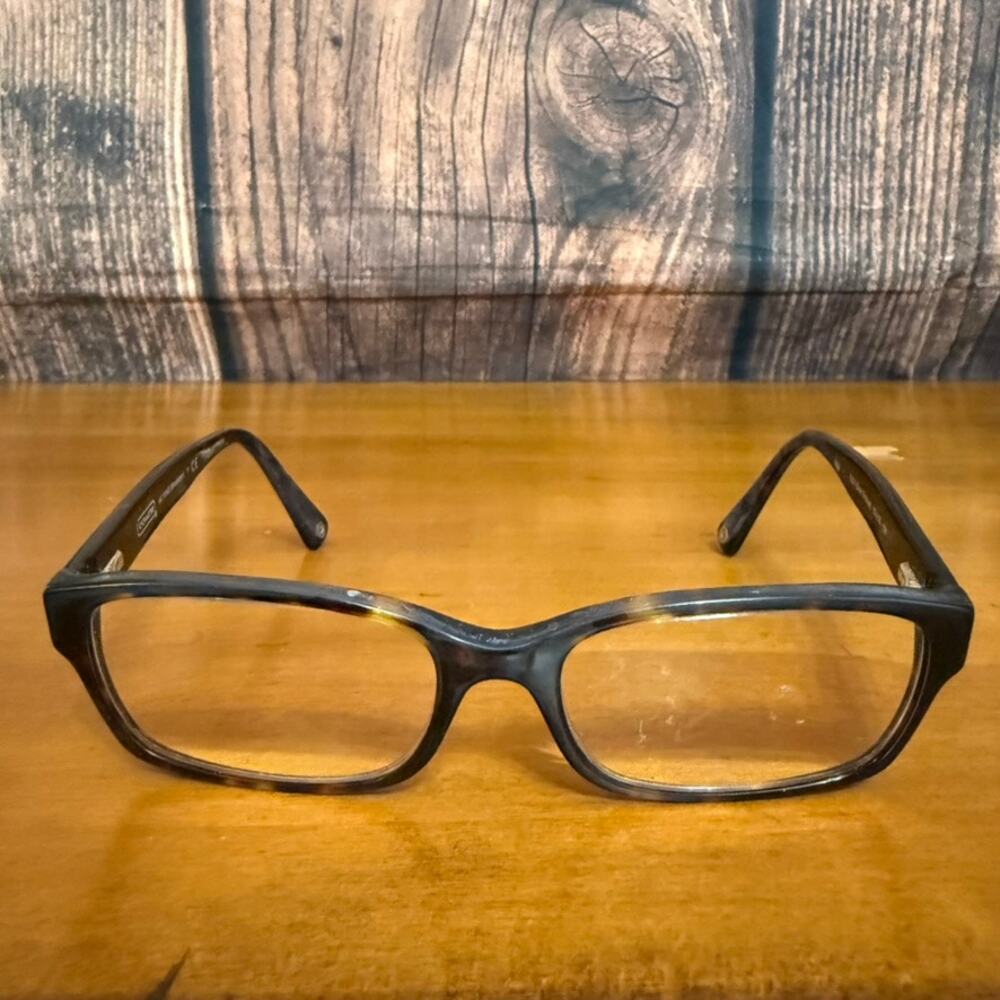 Coach‎ Unisex Tortoise Shell Rectangular Eyeglasses RX Frame ONLY Lightweight - Picture 2 of 6